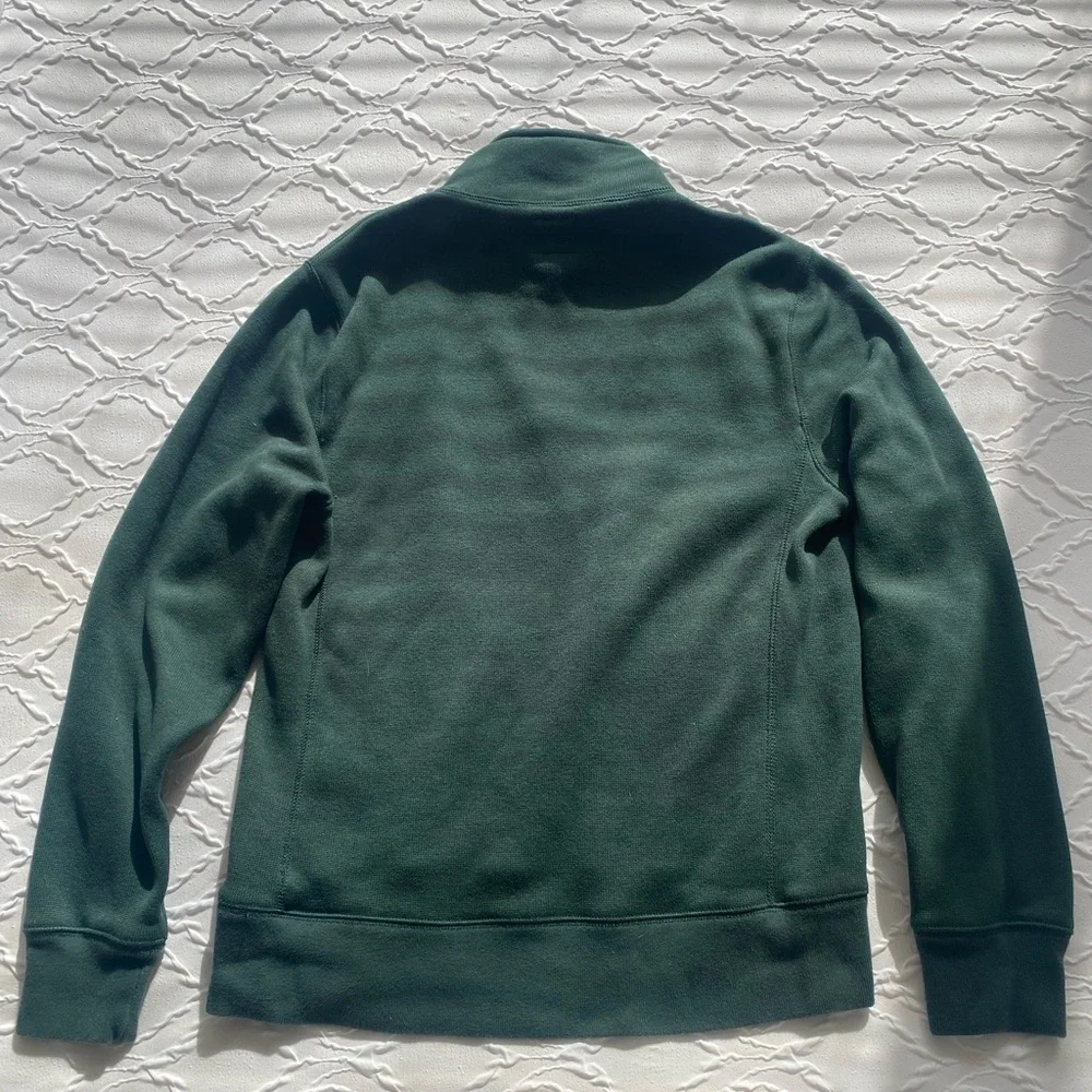 J. Crew - Quarter Zip Fleece Lined Pullover Sweater in Forest Green - Size M